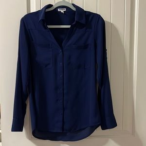 Blue Express Button Down Blouse